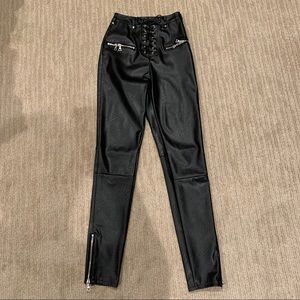 black leather i am gia pants